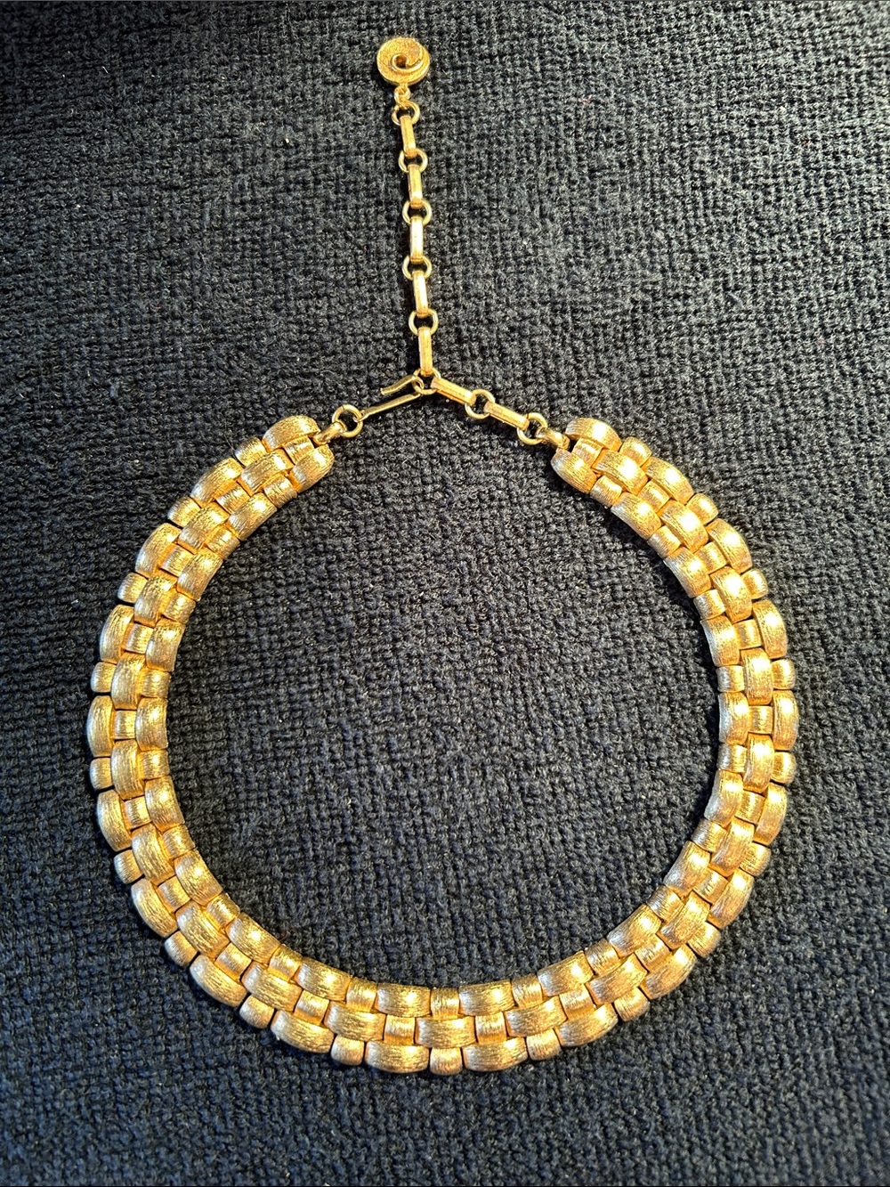 Lisner Gold-Tone Woven Choker Necklace - Vintage MCM 50s